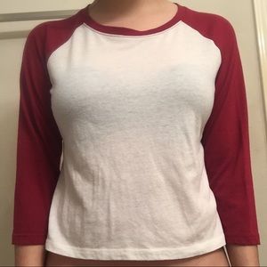 forever 21 maroon baseball tee